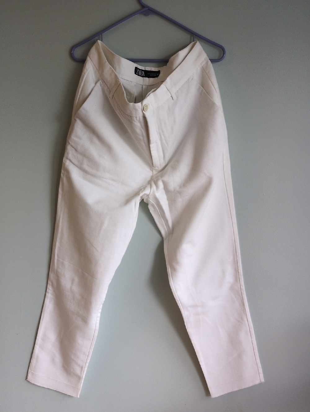 Zara Men White Tailored Chinos